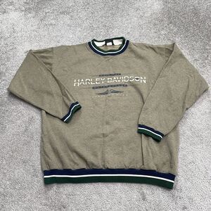 Harley-Davidson Vintage 90's Y2K Sweatshirt Mens XL Green Graphic Crew Pullover